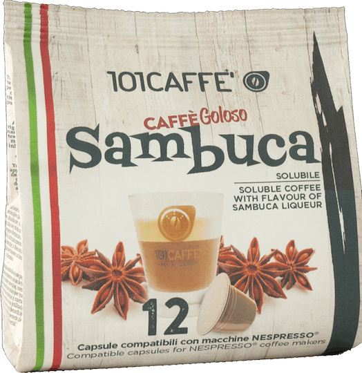 101Caffè Капсули Еспресо Sambuca Съвместими с машина Nespresso 12капси