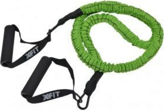 X-FIT High End Gymtube Resistance Band Moderate with Handles Green