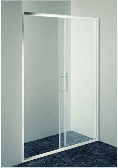 Gloria Dias 2 Duschwand für Dusche mit Schieben Tür 116-120x185cm Chrom