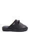 Leather Winter Women's Slippers Black
