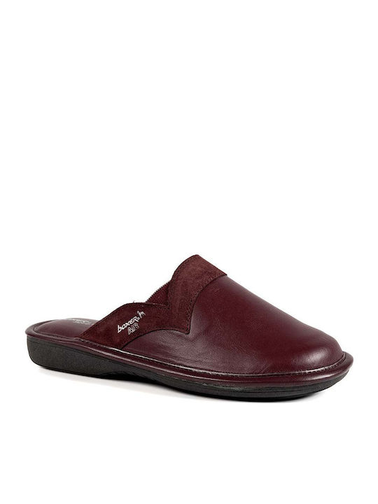 Boxer Din Piele Papuci de Damă de Iarnă Burgundy