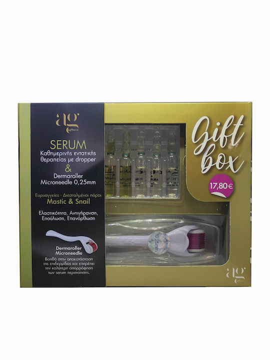 Ag Pharm Mastic Serum, Snail Serum & Derma Roller Σετ Περιποίησης για Αντιγήρανση 6τμχ