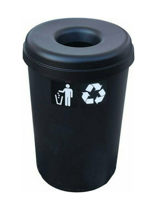 Viomes Coș de Reciclare Plastic Negru 60lt 1buc