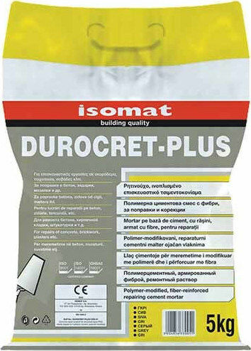 Isomat Durocret Plus Resin-modified, Fiber-reinforced Repair Mortar (Gray) 5kg