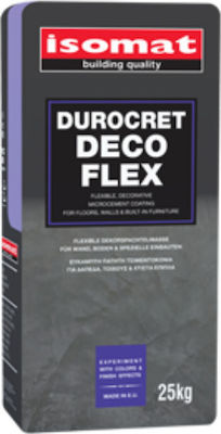 Isomat Durocret Deco Flex Λεπτόκοκκη, Ρητινούχα Πατητή Τσιμεντοκονία για Δάπεδα, Τοίχους & Χτιστά Έπιπλα (Γκρι Ανοιχτό) 25kg