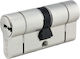 Hugo Locks Lock Cylinder Security GR 3.5S 80mm (35-45) with 5 Keys Silver