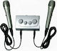 Azusa Ενισχυτής Karaoke με Ενσύρματα Μικρόφωνα MIK0115 Ασημί