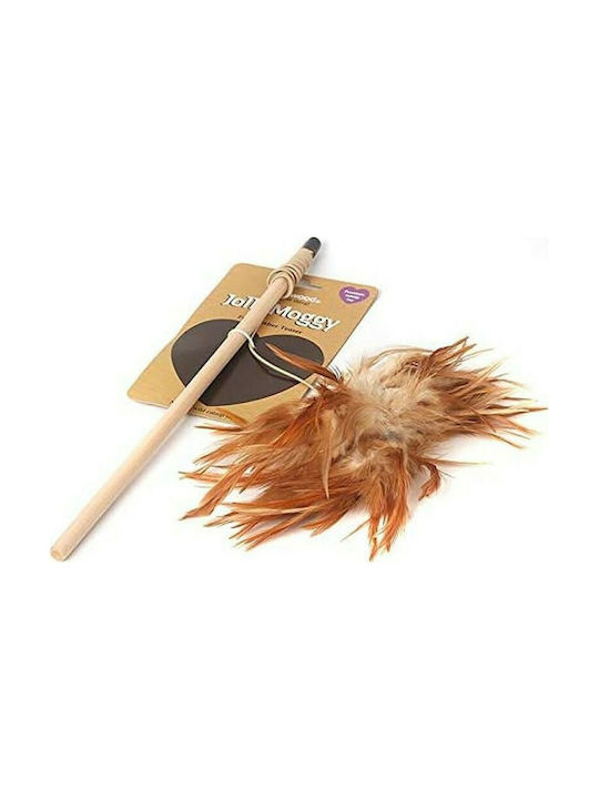 Rosewood Jolly Moggy Natural Feat Teaser Cat Toy Wand with Catnip με Catnip