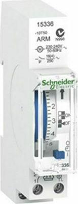 Schneider Electric Αναλογικός Χρονοδιακόπτης Ράγας Ημερήσιος με Εφεδρεία 100 Ώρες