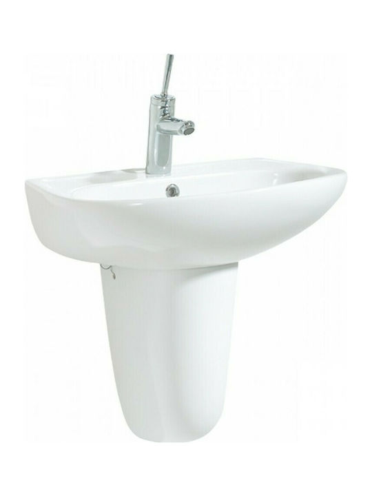 Creavit Apollo An der Wand montiert Waschbecken mit Säule Porzellan 80x28x28.6cm Weiß