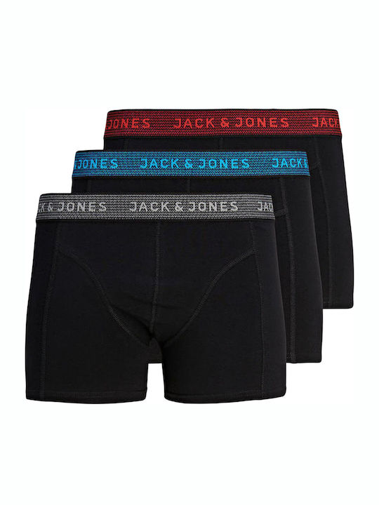 Jack & Jones Ανδρικά Μποξεράκια Asphalt Black 3Pack