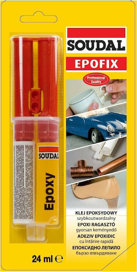 Soudal Epofix Εποξική Κόλλα Μετάλλων 2 Συστατικών Διάφανη 24ml