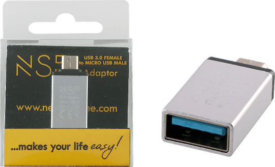 NSP Konverter Micro-USB männlich zu USB-A weiblich Silber 1Stück