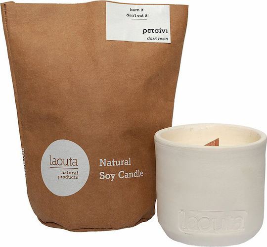 Laouta Natural Products Αρωματικό Κερί Σόγιας σε Βάζο με Άρωμα Ρετσίνι 200gr