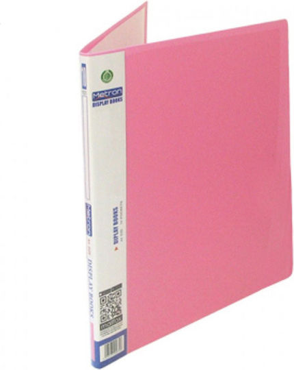 Metron Clipboard Flexible with 10 plastic sleeves Slides for Paper A4 Pastel Pink 10pcs