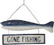 Semn decorativ de perete din lemn "Gone Fishing