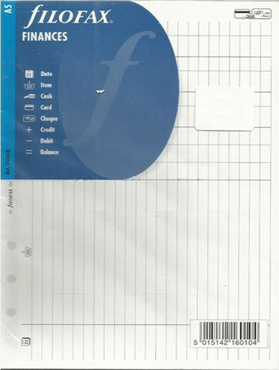 Filofax Ανταλλακτικές Κόλλες A5 25 Φύλλων Ριγέ Λευκές