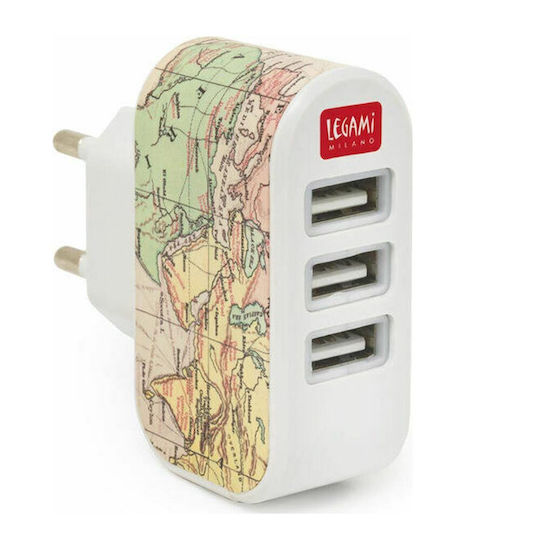 Legami Milano Зарядно без кабел с 3 USB-A порта Многоцветен (WACH2000)