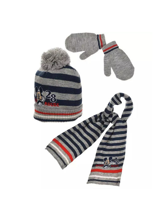 Disney Set cap & gloves & scarf, Grey color