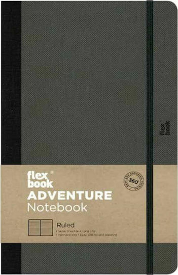 The Writing Fields Adventure Notebook A6 Ruled with Elastic Black