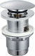 Viospiral Brass Valve Sink with Overflow and Output 65mm Silver 00-5091