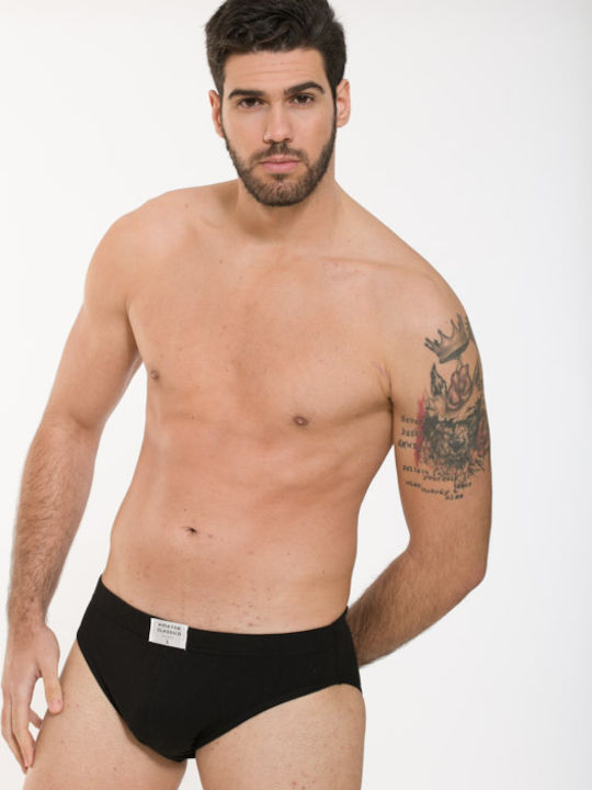 CLASSIC MEN'S COTTON BRIEFS BLACK