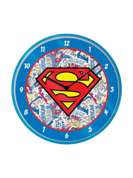 Pyramid International Ρολόι Τοίχου Superman Logo Puzzle Πλαστικό Μπλε 24.5cm