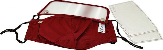 Digas Cotton mask with pocket and protective lens Protective Mask Fabric Red 23047-31 1pcs