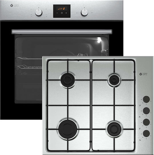 Thermogatz TGS 3311 IX + TGS 9040 IX Φούρνος Υγραερίου άνω Πάγκου 54lt με Εστίες Υγραερίου Π60εκ. Inox