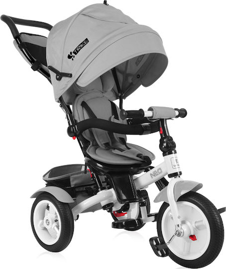 Lorelli Neo Air Kids Tricycle Convertible With Air Wheels, Sunshade, Push Handle & Storage Basket for 1-3 Years Gray