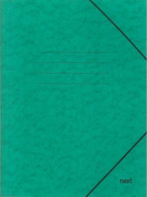 Next Folder Prespan with Rubber Band for Paper A4 Green