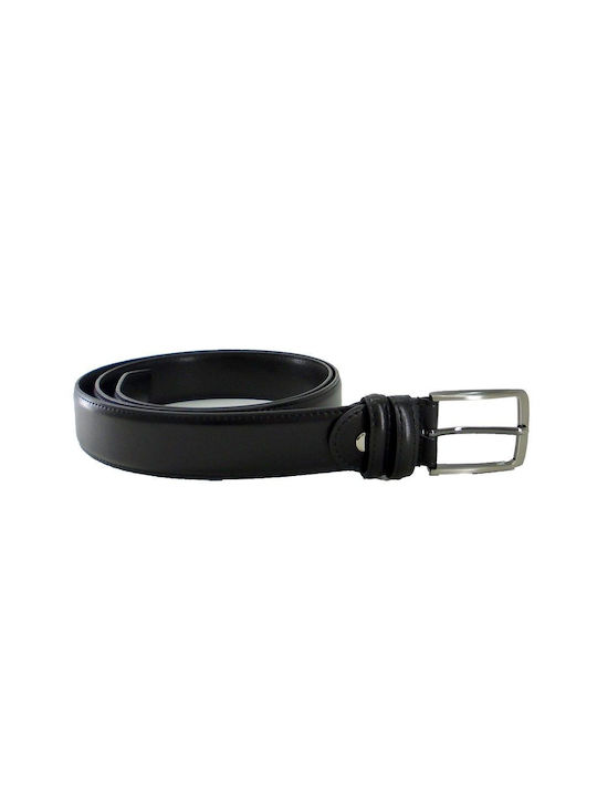 Men's thin leather belt black