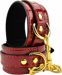 Loving Joy Leather Wrist Cuffs Handcuffs in Red Color