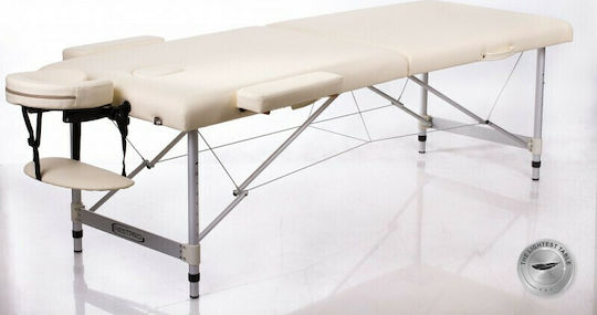 Rest Pro ALU 2 L Portable Foldable Ecru Physiotherapy Bed Made of Aluminum 192x70cm