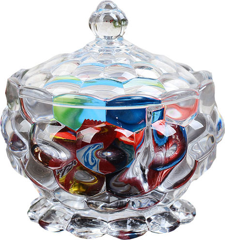 Homestyle Фонтанера Стъклен с Капак 8x8см Transparent