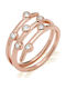 Jcou Women's Gold Plated Silver Ring with Zircon