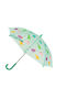 Sass & Belle Kids Curved Handle Umbrella Dinosaur with Diameter 66cm Turquoise