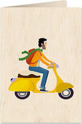 Greeting Card Wooden 15.5x11.5cm