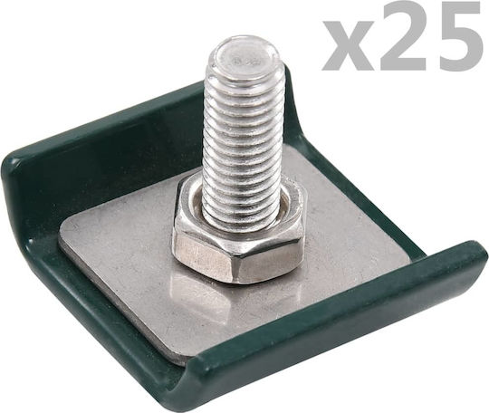 vidaXL Connector for Pergola Set for Fencing Panel 25pcs Galvanized 4x3.5cm 25pcs