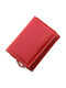 Small Leather Women's Wallet with RFID Red