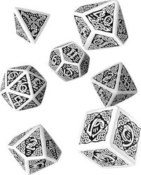 Q Workshop Celtic 3D Dice Set Dice White & Blac...
