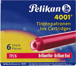Pelikan 4001 6 Înlocuire și Cerneală Pentru Stilou Roșii Pelikan 4001 6 Înlocuire și Cerneală Pentru Stilou Roșii