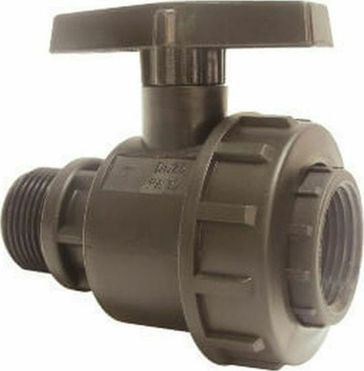 Palaplast 3152/0202 Connection Pipe Valve with Switch and Male-Female Thread 19mm