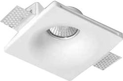Sun Light Square Plaster Recessed Spot with Socket GU10 White 12x12cm. 1pcs Sun Light Square Plaster Recessed Spot with Socket GU10 White 12x12cm. 1pcs