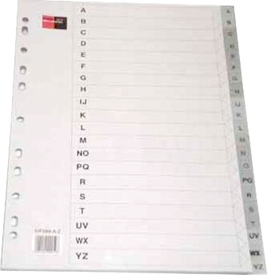 Black Red Plastic Indexes for Documents A4 with Holes 20pcs A-Z Latin