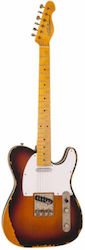 Vintage V59 Icon Ηλεκτρική Κιθάρα με Ταστιέρα Rosewood και Σχήμα T Style Distressed Sunburst
