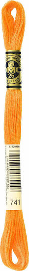 DMC Thread Embroidery Mouliné 117 Cotton in Orange color 8m Tangerine Medium