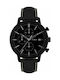 Timex Chicago Men's Watch 45mm Chronograph Battery with Black Leather Strap