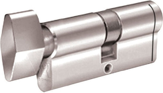 Domus Lock Cylinder Security Econ 83mm (30-53) with Knob and 5 Keys Silver