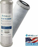 Atlas Filtri Upper and Lower Counter Water Filter Replacement from Activated Carbon 10" CB-AF PB 10SX 0.5 μm 4pcs